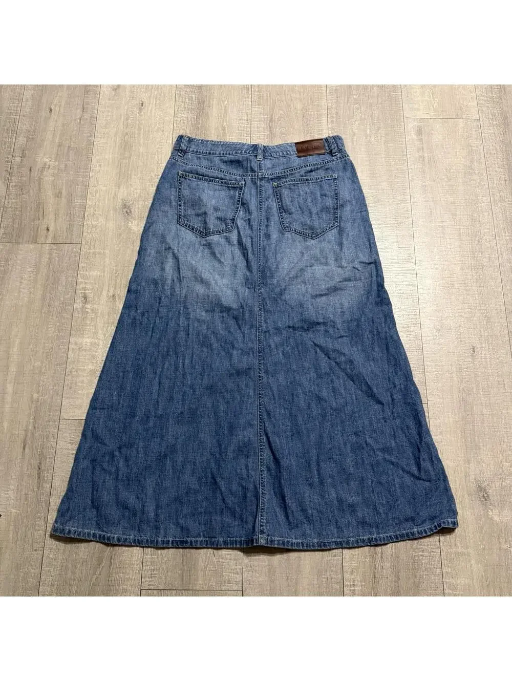 Vintage Lauren Ralph Lauren Y2K Women's 8 Denim Maxi Skirt Western Cottage Blue - Picture 3 of 9